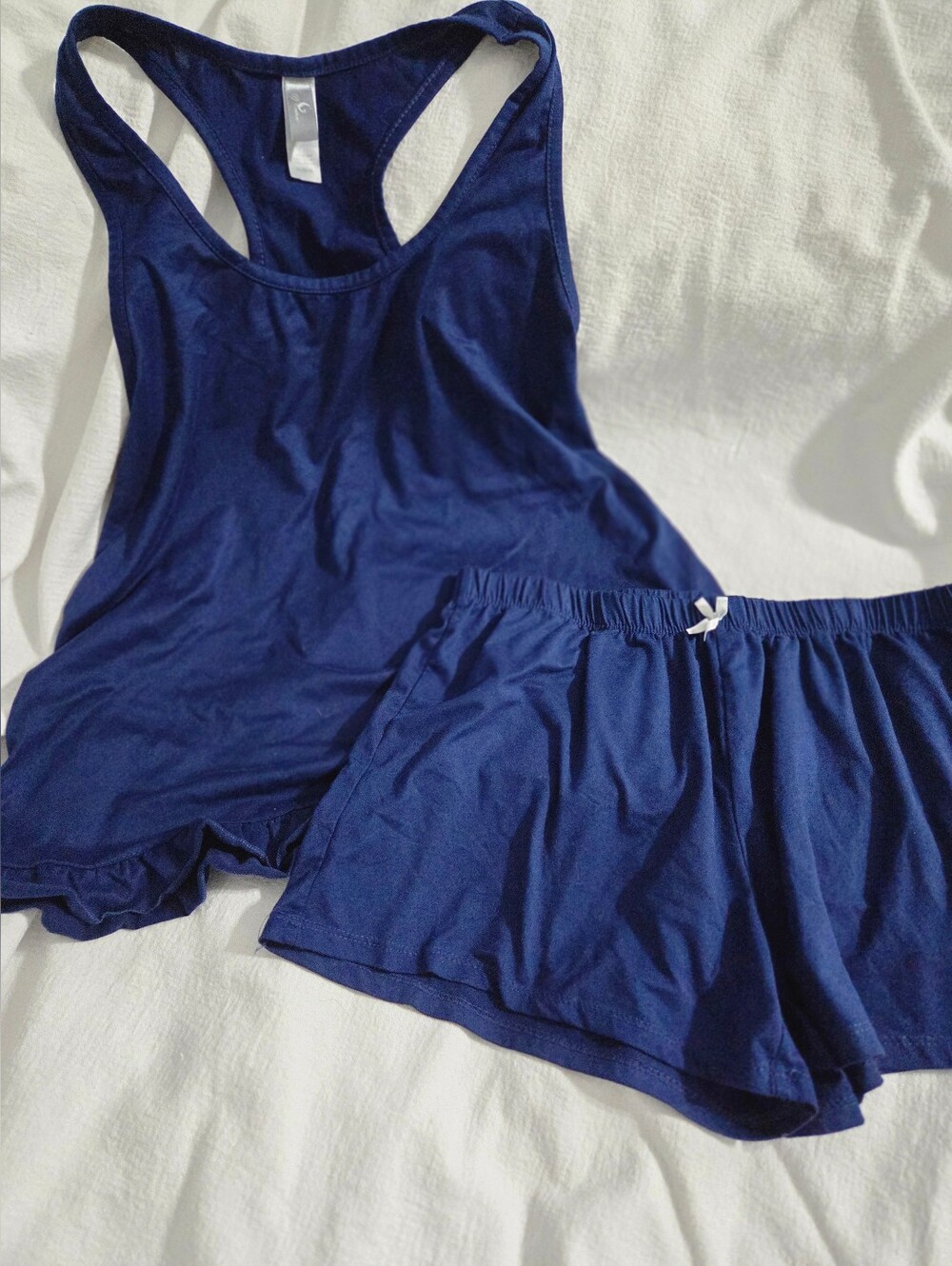 Pj Couture Navy Racerback Tank & Shorts Sleep Set
